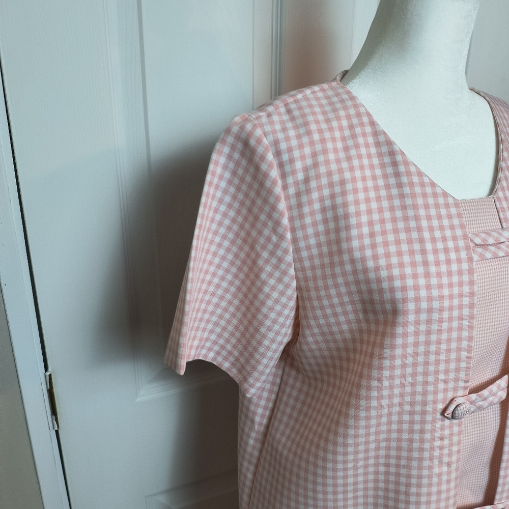 Vintage Willow Ridge Cottagecore modest Pink Gingham 2 Piece Set Size 8 - Picture 3 of 13